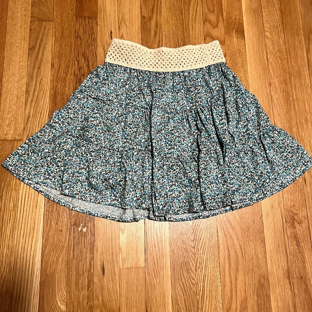Blue floral skater skirt size M